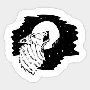 Wolf Howling Sticker